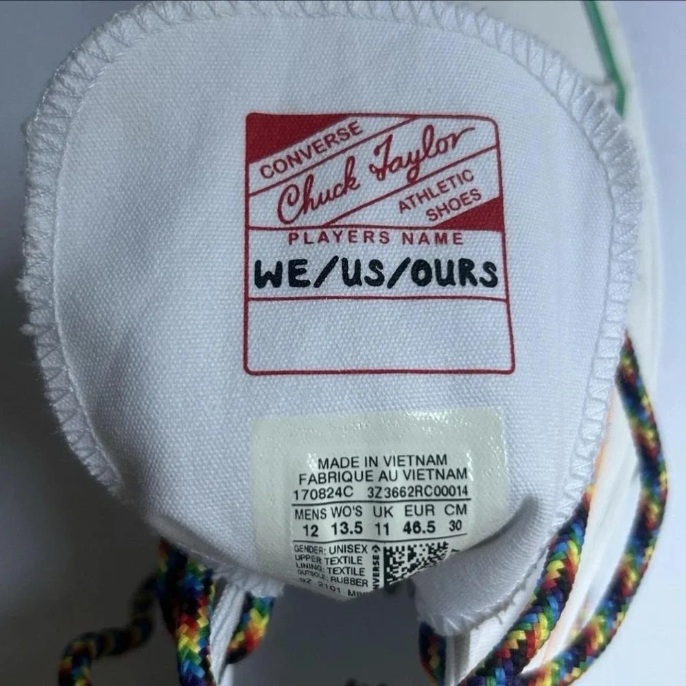 Converse Run Star Hike Pride Platform High Top Sneakers Rainbow Men's Size 12' - Picture 8 of 8